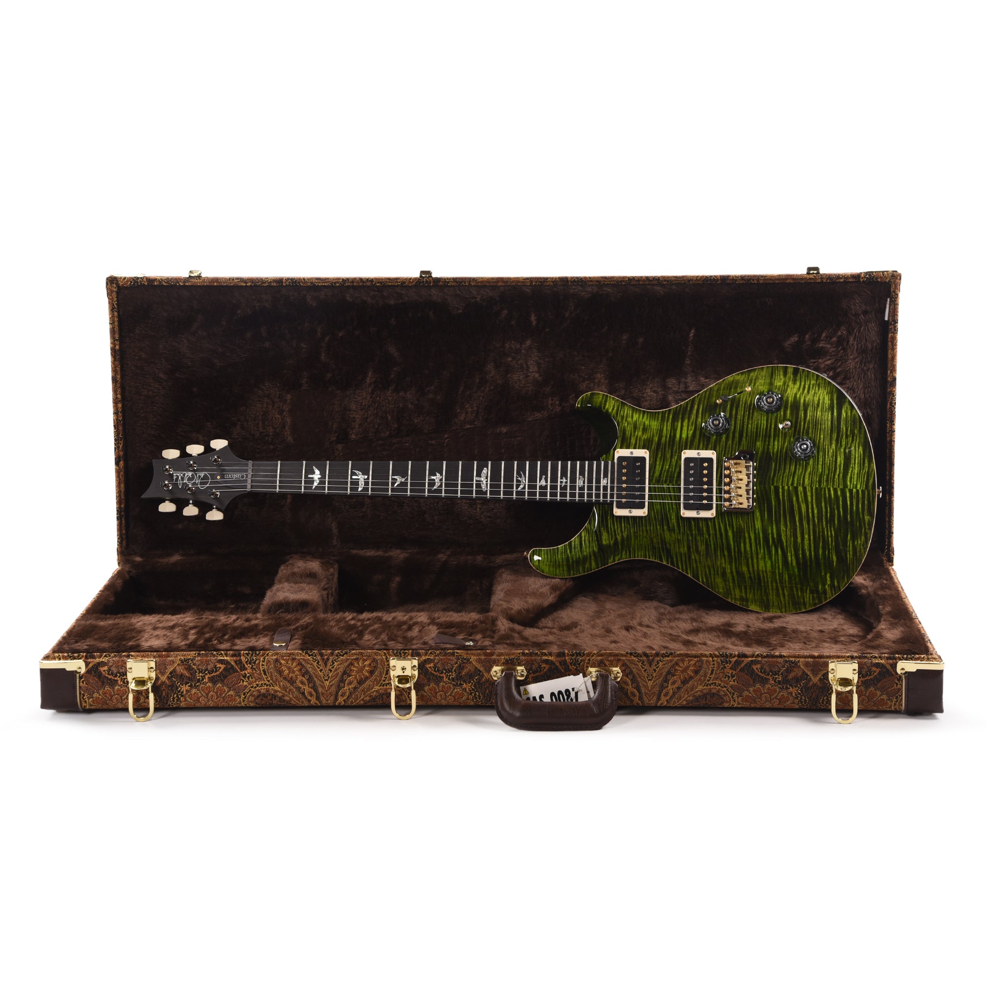 PRS Wood Library Custom 24 Piezo 10-Top Flame Jade w/Figured Stained Neck & Ebony Fingerboard Electric Guitars / Solid Body