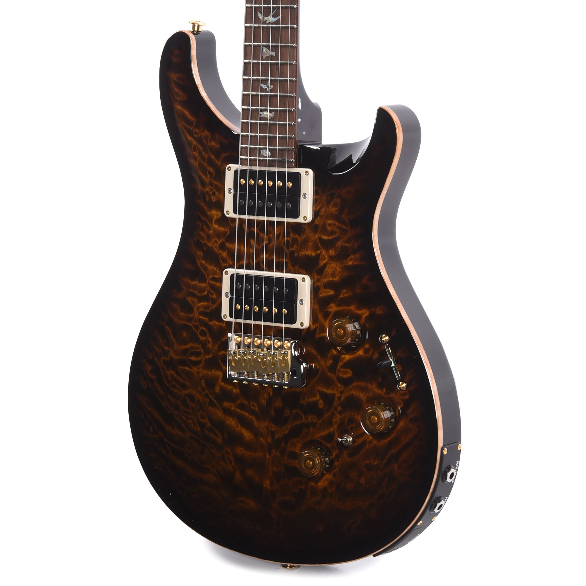 PRS Wood Library Custom 24 Piezo 10-Top Quilt Black Gold Burst w/Brazilian Rosewood Fingerboard Electric Guitars / Solid Body