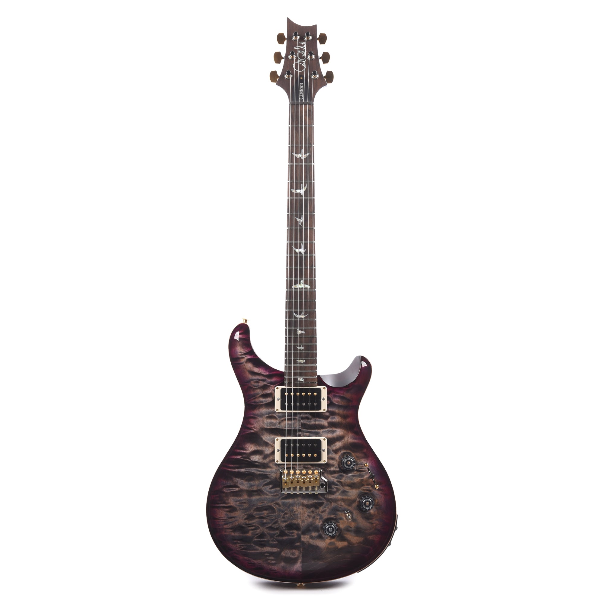 PRS Wood Library Custom 24 Piezo 10-Top Quilt Charcoal Purple Burst w/Brazilian Rosewood Fingerboard Electric Guitars / Solid Body