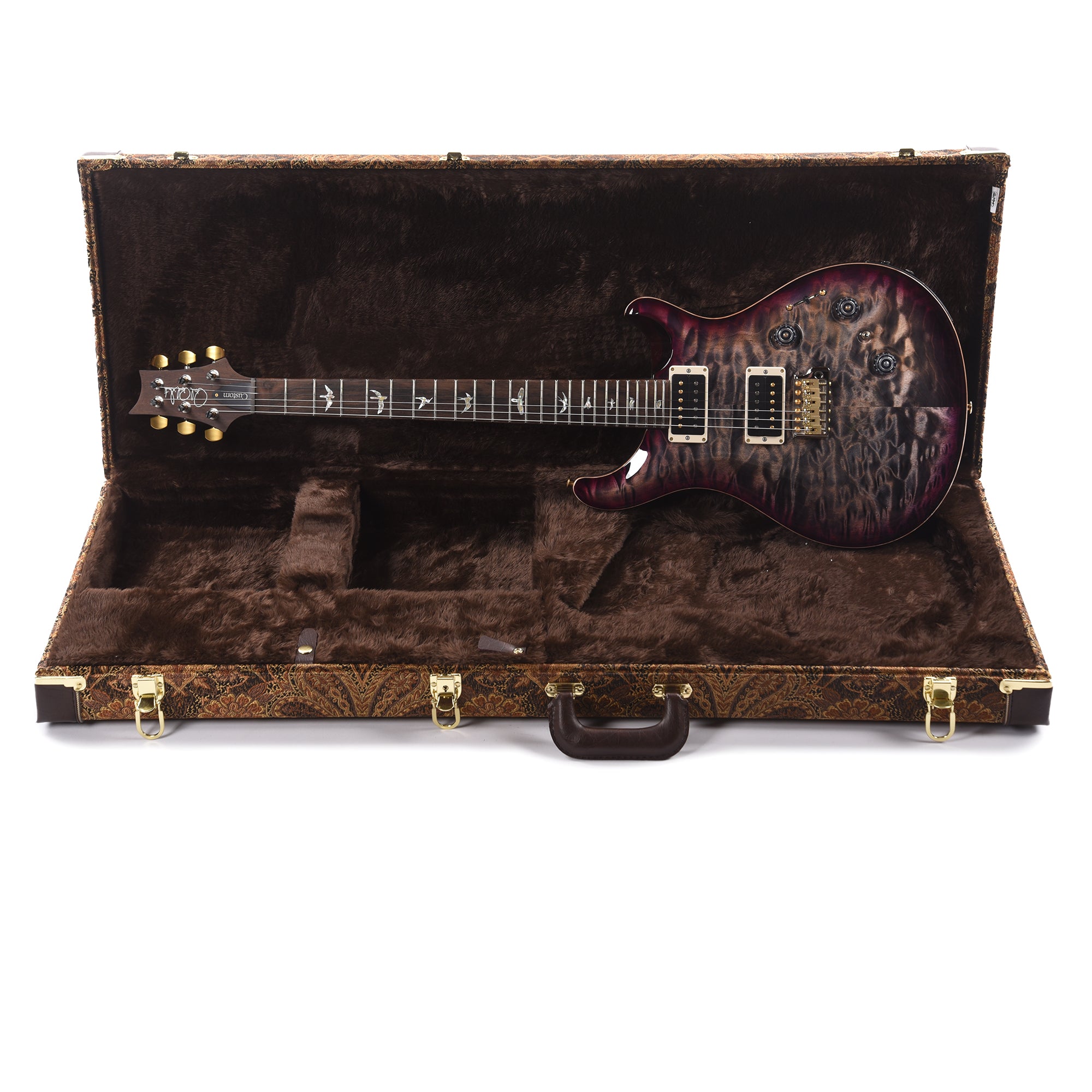 PRS Wood Library Custom 24 Piezo 10-Top Quilt Charcoal Purple Burst w/Brazilian Rosewood Fingerboard Electric Guitars / Solid Body