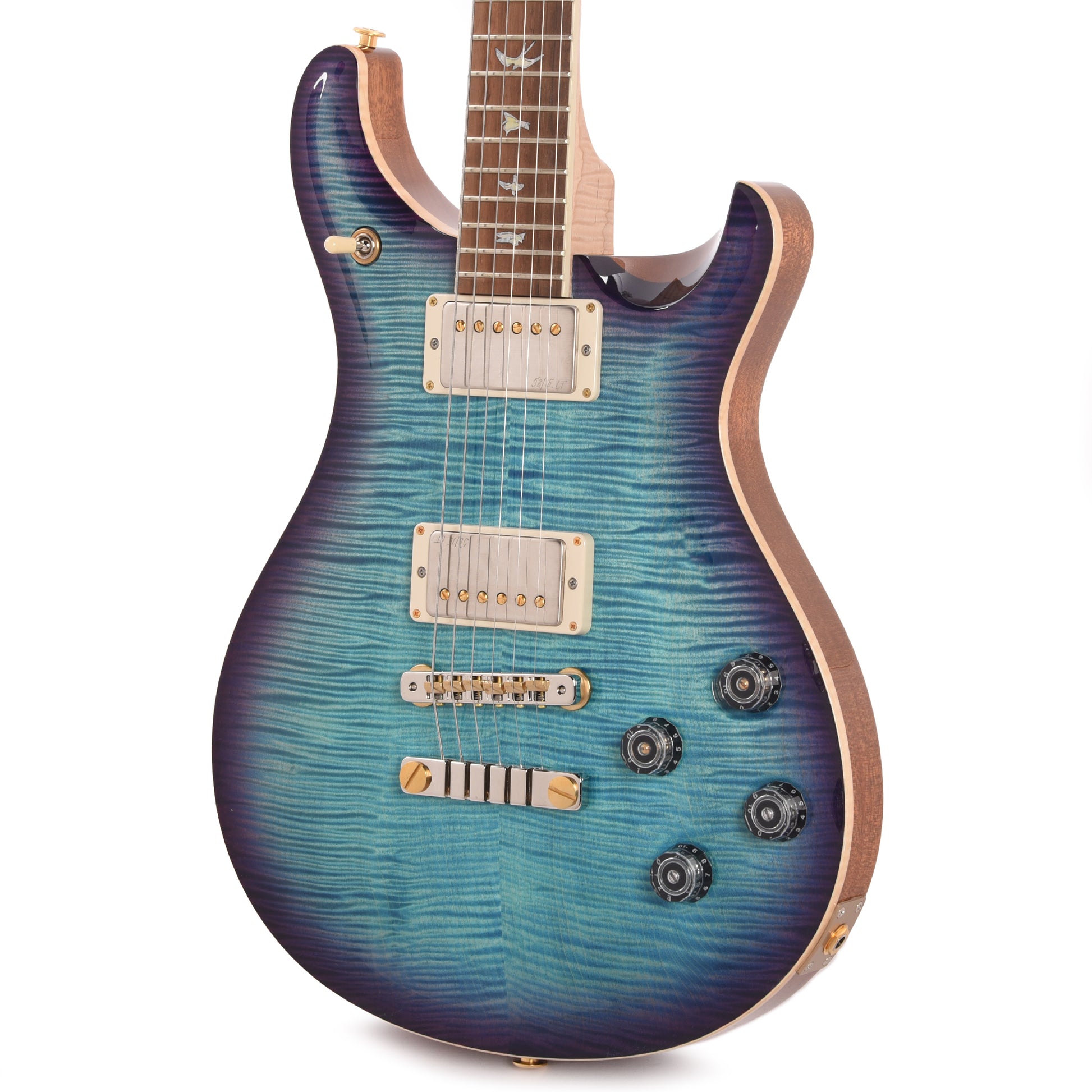 PRS Wood Library McCarty 594 10-Top Flame Aquableux Purple Burst w/Figured Stained Maple Neck & Brazilian Rosewood Fingerboard Electric Guitars / Solid Body