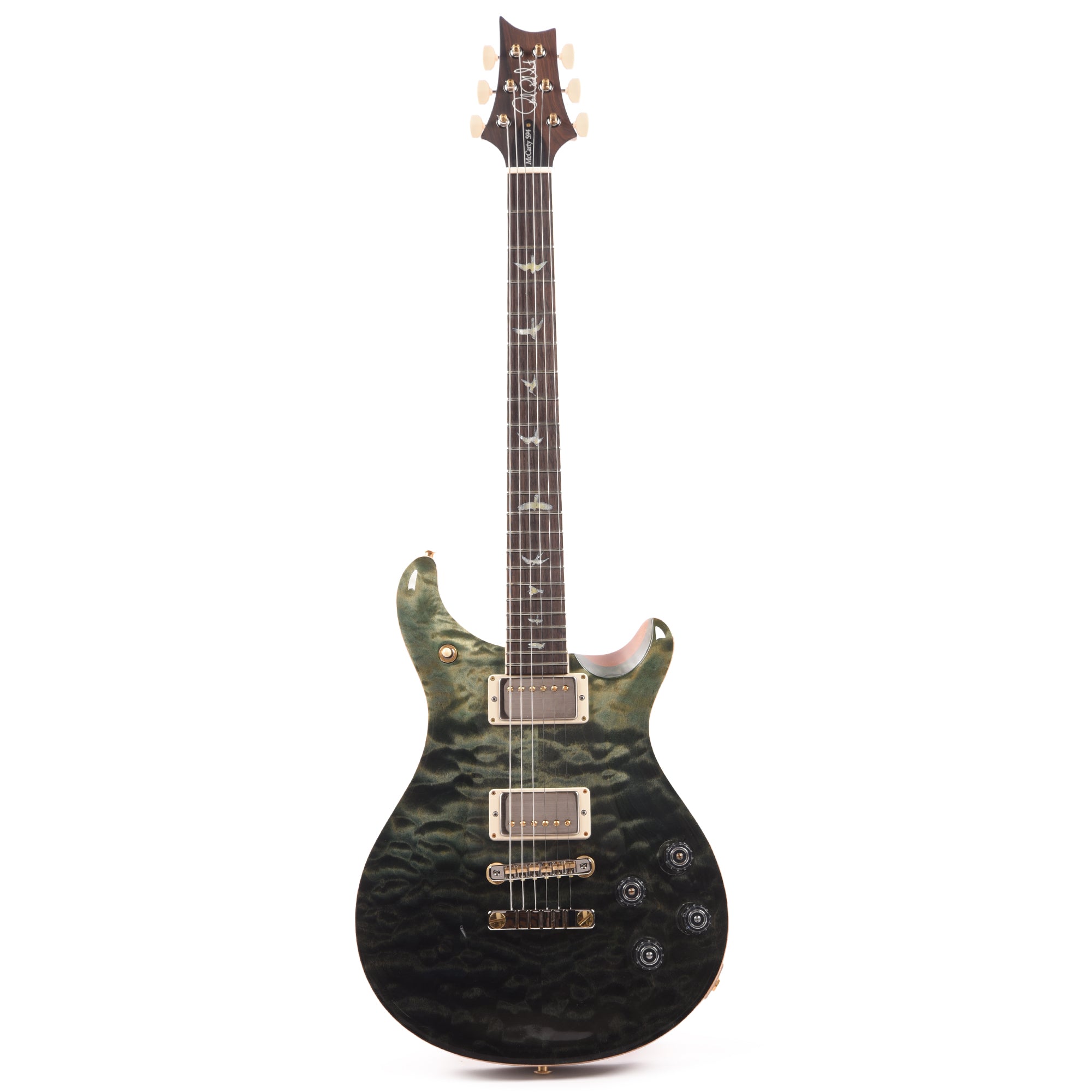 PRS Wood Library McCarty 594 10-Top Quilt Trampas Green Fade w/Figured Stained Maple Neck & Cocobolo Fingerboard Electric Guitars / Solid Body