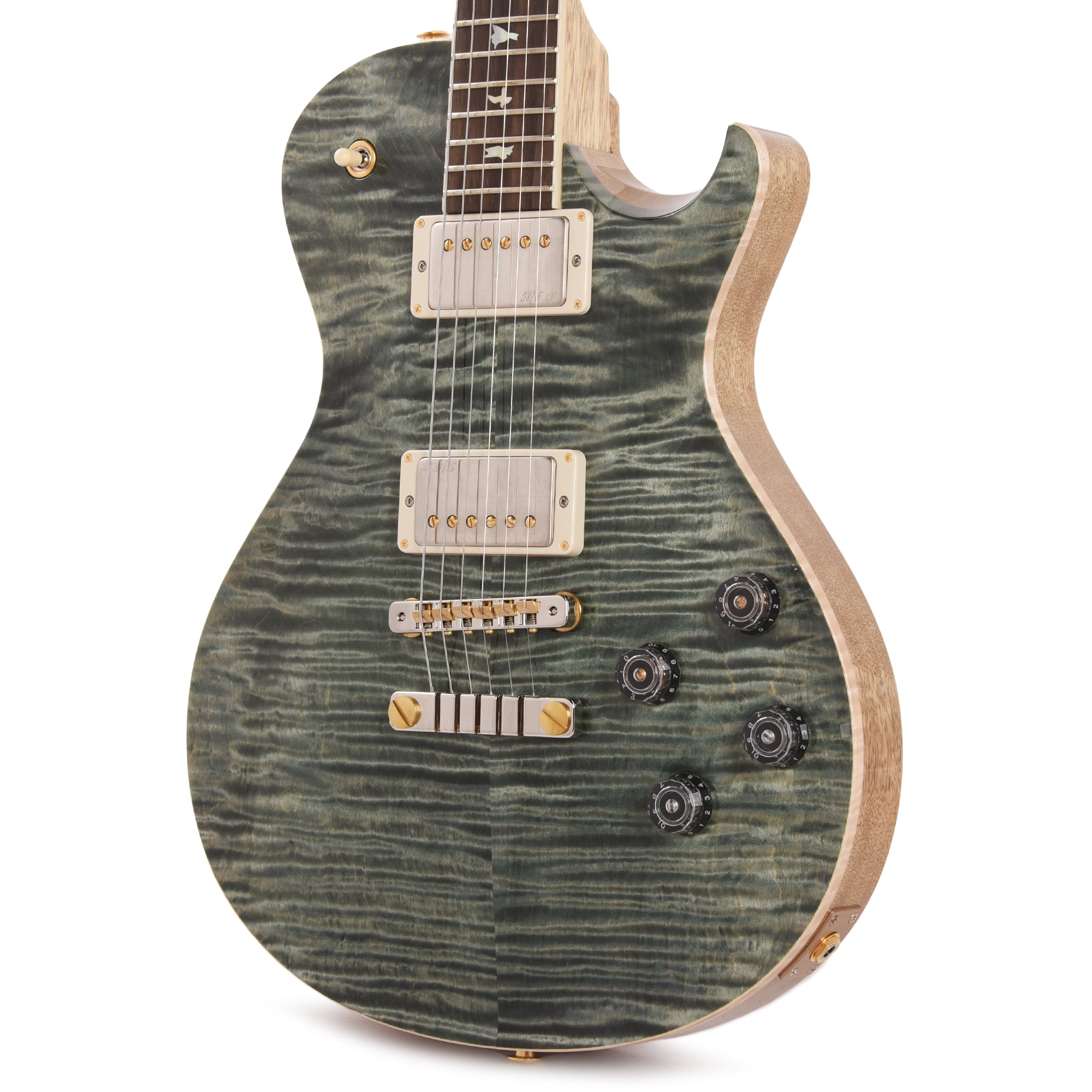 PRS Wood Library McCarty 594 Singlecut 10-Top Flame Trampas Green w/Korina Body/Neck & Brazilian Rosewood Fingerboard Electric Guitars / Solid Body