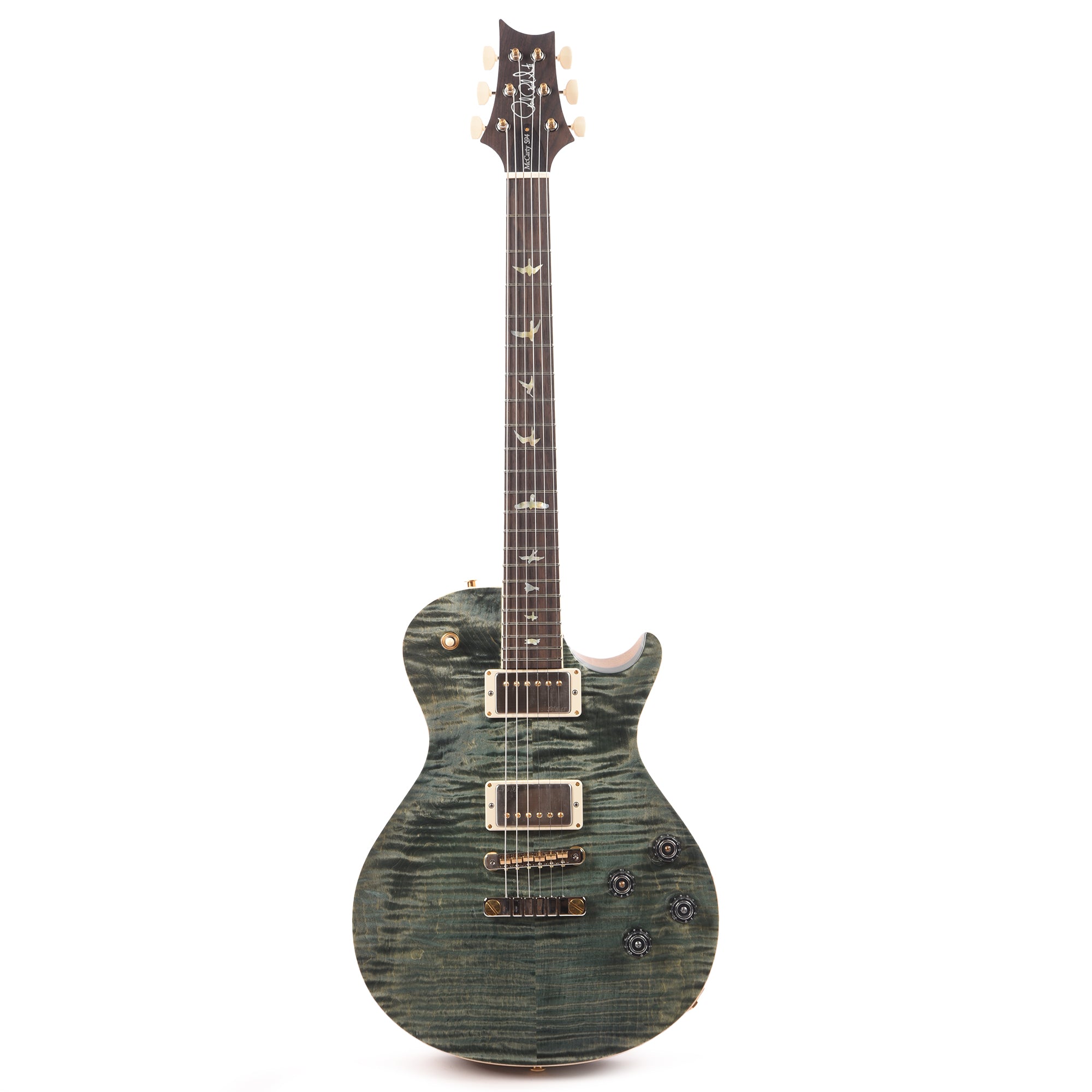 PRS Wood Library McCarty 594 Singlecut 10-Top Flame Trampas Green w/Korina Body/Neck & Brazilian Rosewood Fingerboard Electric Guitars / Solid Body