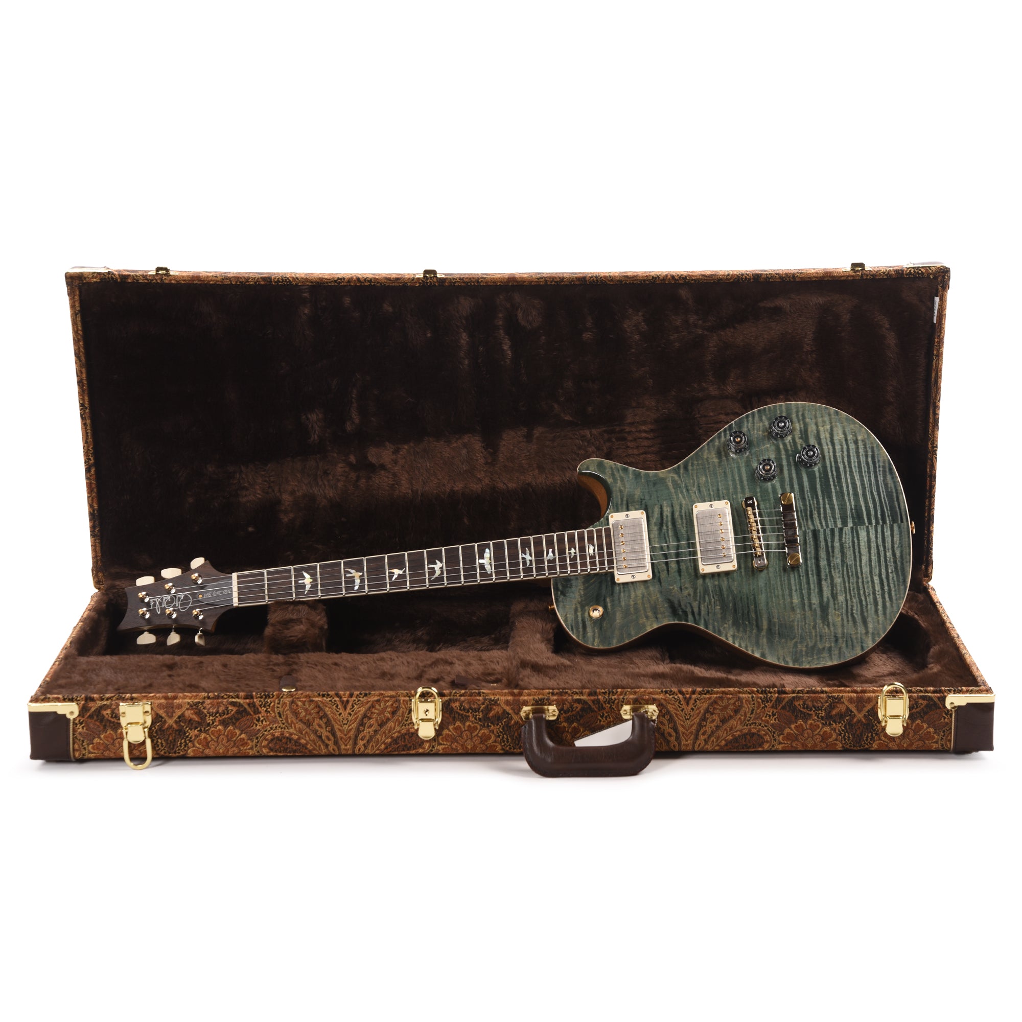 PRS Wood Library McCarty 594 Singlecut 10-Top Flame Trampas Green w/Korina Body/Neck & Brazilian Rosewood Fingerboard Electric Guitars / Solid Body