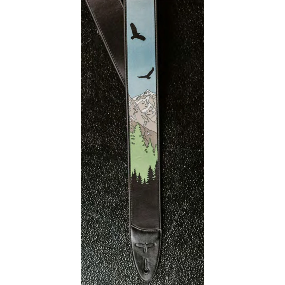 PRS Guitars Limited Edition  Private Stock "Mountain Scene Inlay" Multicolor/Black Guitar Strap Straps