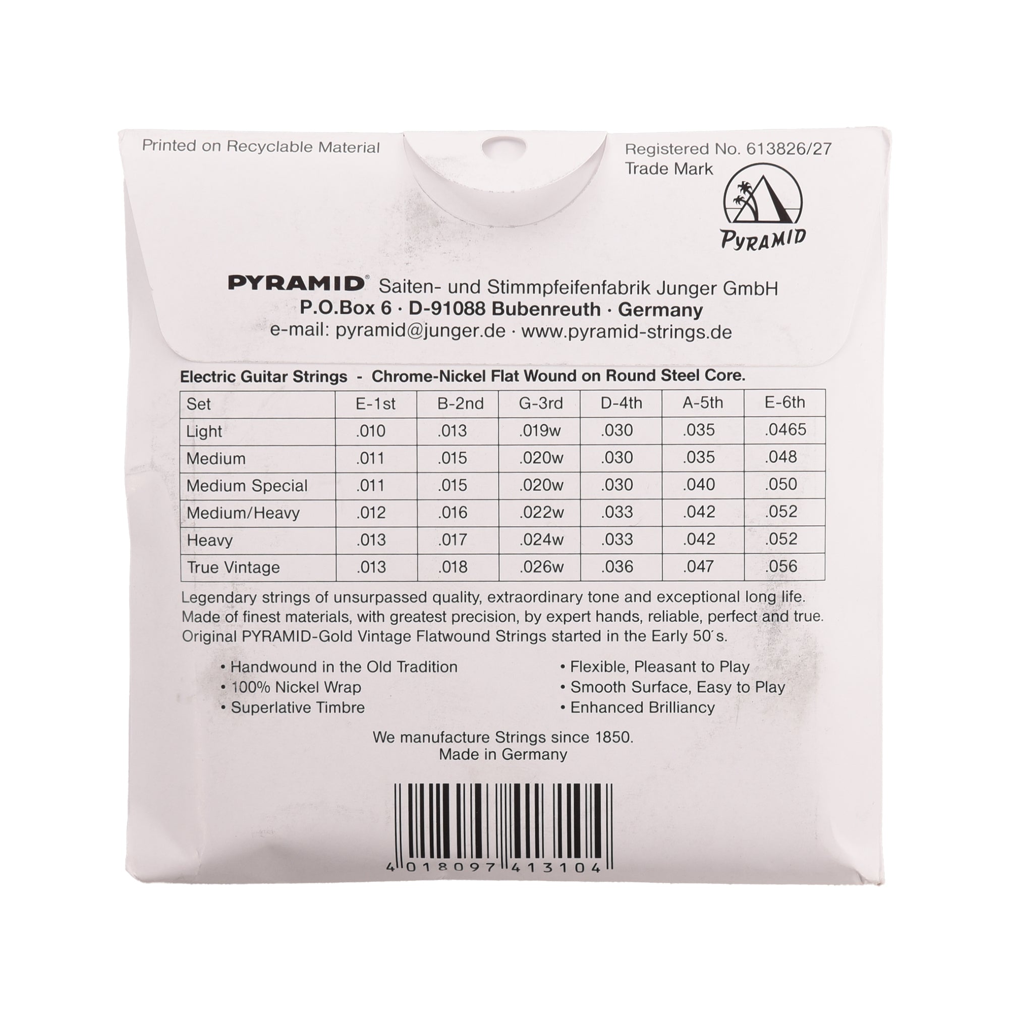Pyramid Gold Heavy Flatwound Electric Strings 13-56 Accessories / Strings / Guitar Strings