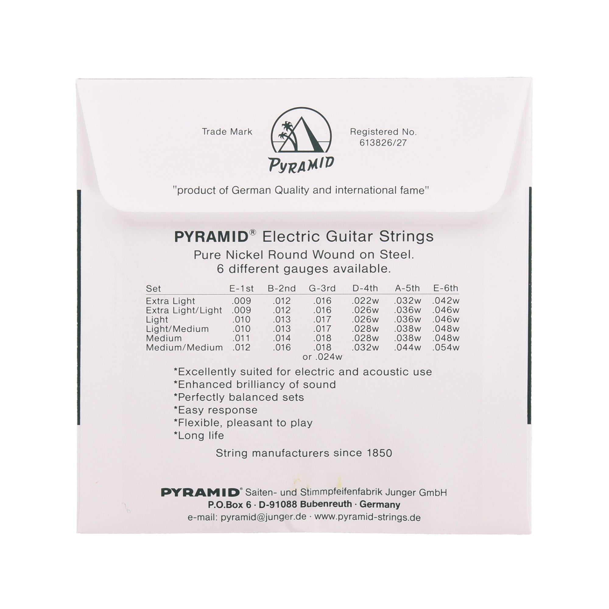 Pyramid Medium/Heavy Round Wound Electric Guitar Strings 11-50 Accessories / Strings / Guitar Strings