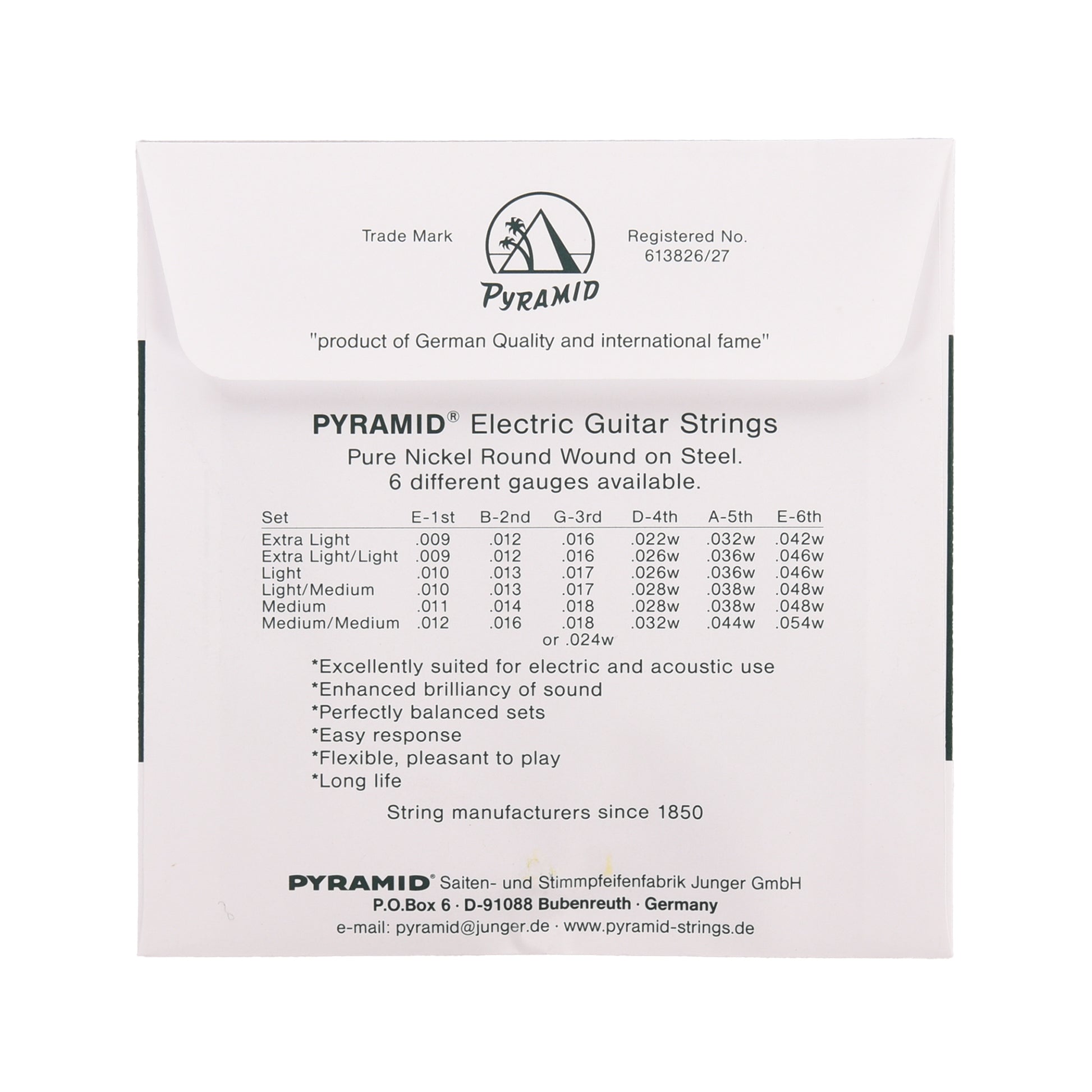 Pyramid Medium/Heavy Round Wound Electric Guitar Strings 11-50 Accessories / Strings / Guitar Strings