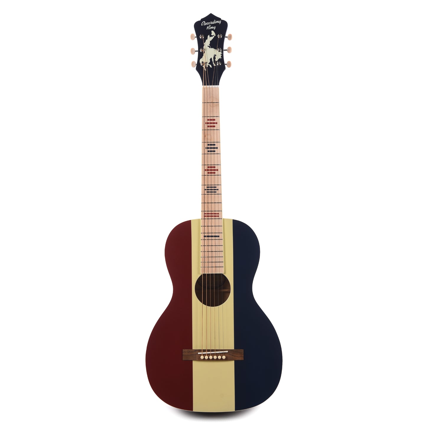 Recording King Limited Edition Dirty 30s Wrangler Single 0 Satin Red, White & Blue Acoustic Guitars / Parlor