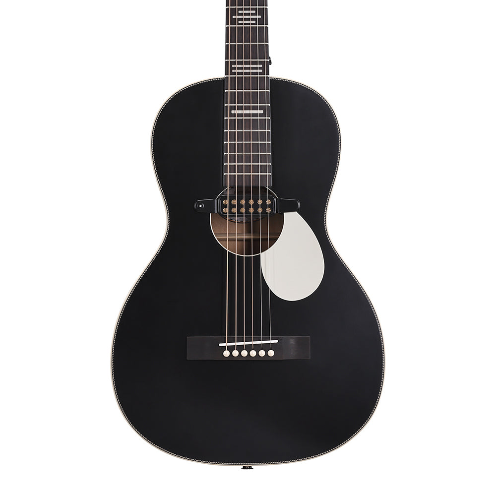 Recording King Dirty 30's Single 0 Series 7 Parlor Acoustic-Electric w/Gold Foil Pickup Black Acoustic Guitars