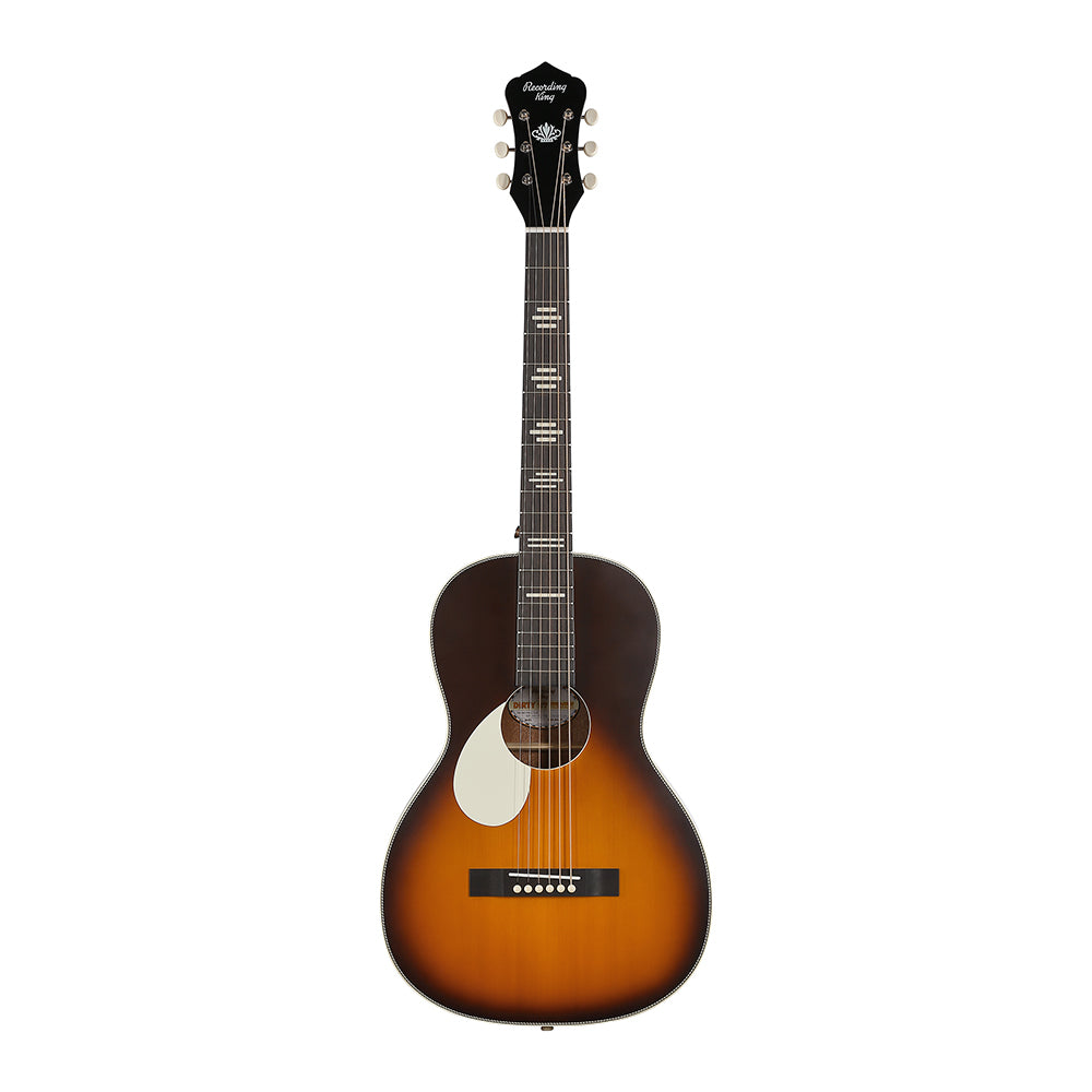 Recording King Dirty 30's Single 0 Series 7 Parlor Vintage Burst Lefty Acoustic Guitars