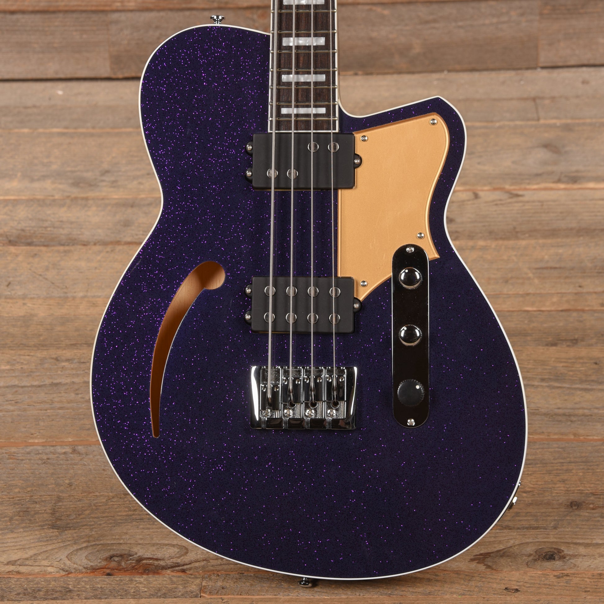 Reverend Linh Le Signature Lil Linhbacker Purple Sparkle Bass Guitars / 4-String