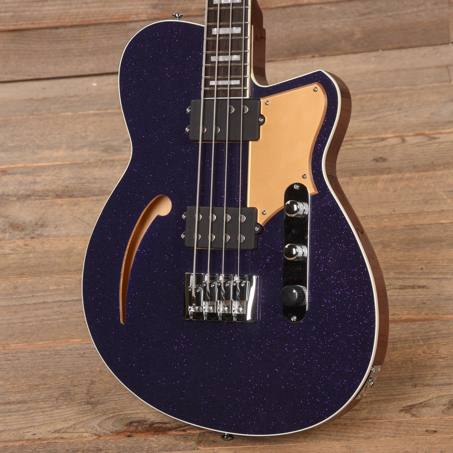 Reverend Linh Le Signature Lil Linhbacker Purple Sparkle Bass Guitars / 4-String