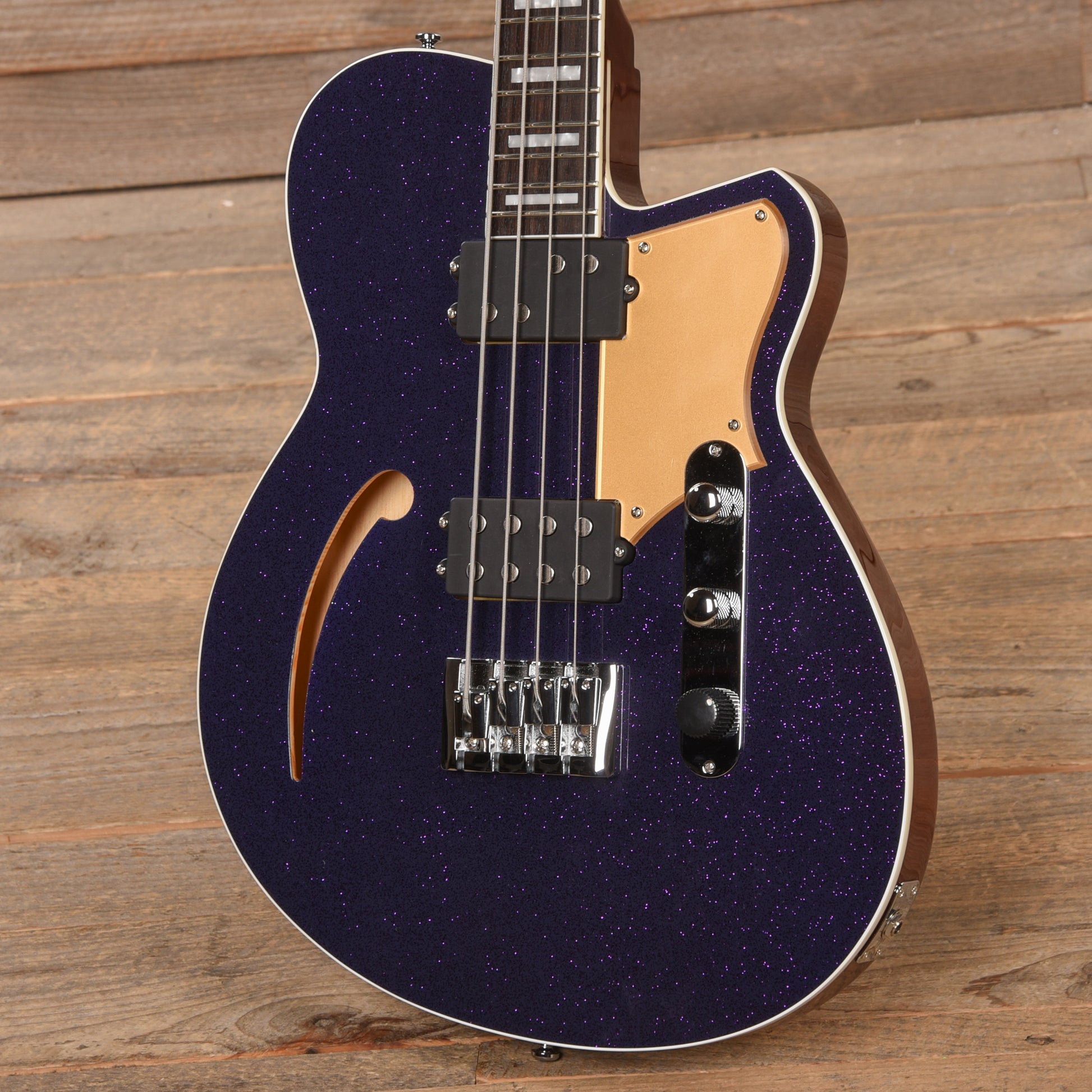 Reverend Linh Le Signature Lil Linhbacker Purple Sparkle Bass Guitars / 4-String