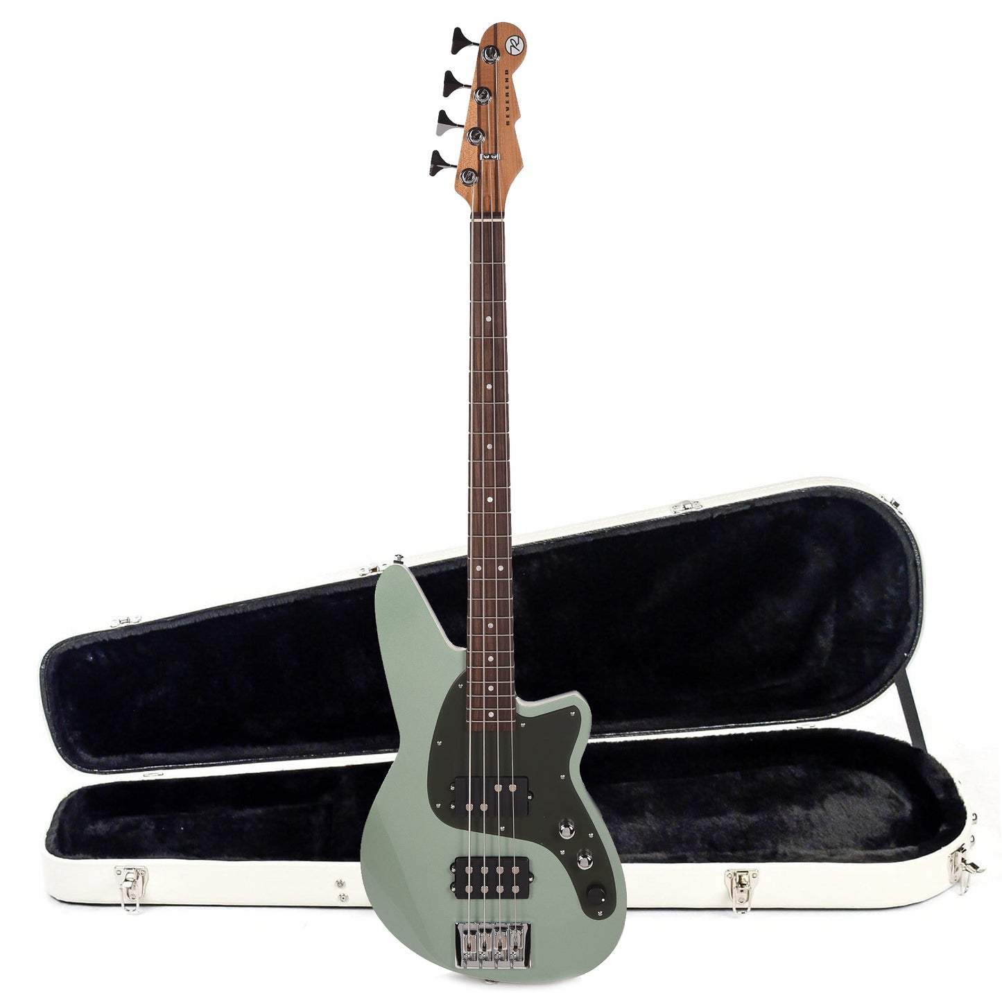 Reverend Mercalli 4 Bass Metallic Alpine Hardshell Case Bundle Bass Guitars / 4-String