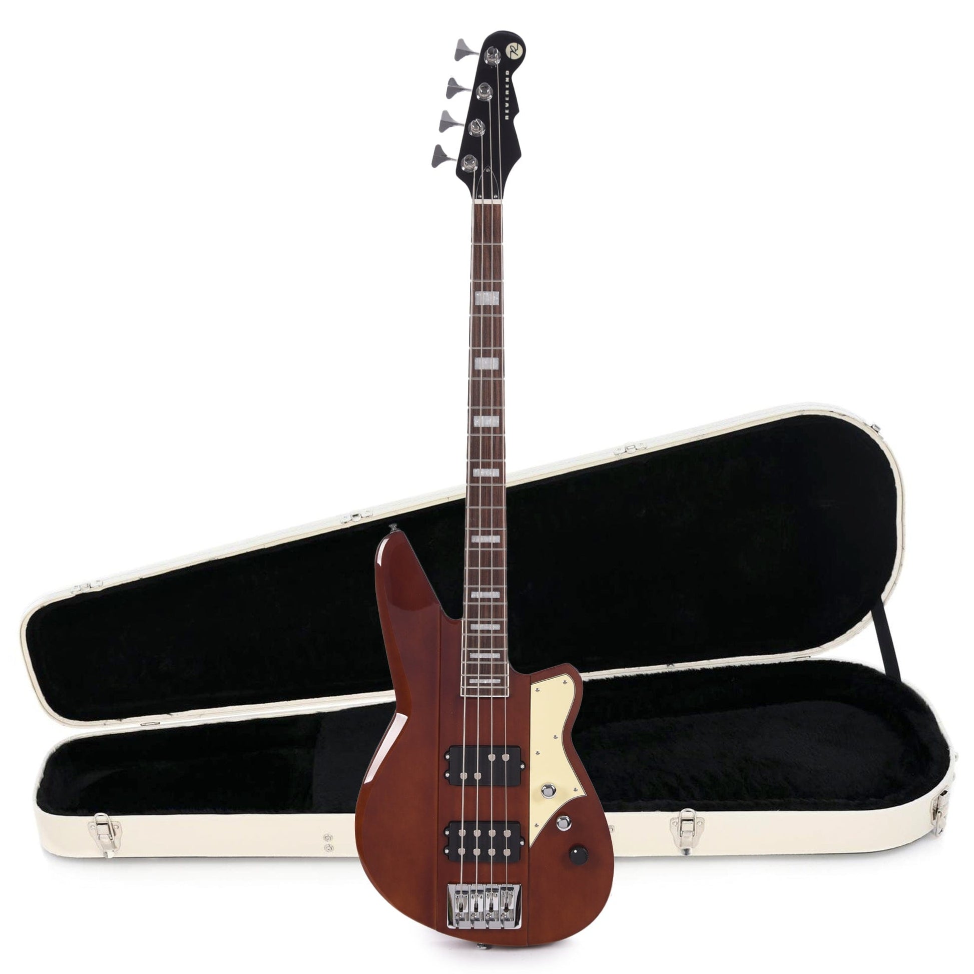 Reverend Thundergun Bass Violin Brown Hardshell Case Bundle Bass Guitars / 4-String