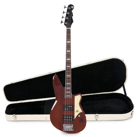 Reverend Thundergun Bass Violin Brown Hardshell Case Bundle Bass Guitars / 4-String