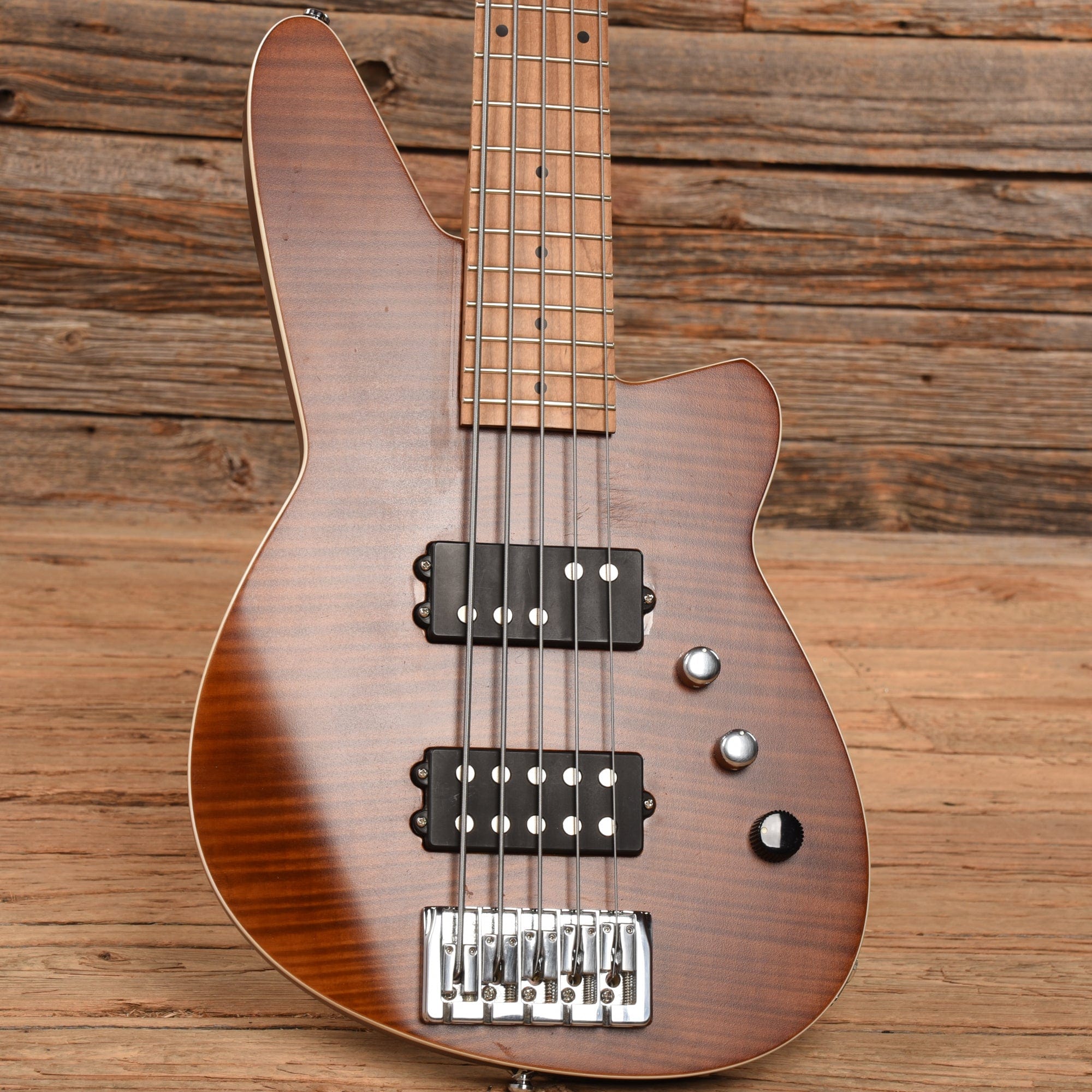 Reverend Mercalli 5 FM Violin Brown Bass Guitars / 5-String or More