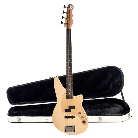 Reverend Decision Bass Guitar Sandstone and Teardrop Two Tone Case Bundle Bass Guitars
