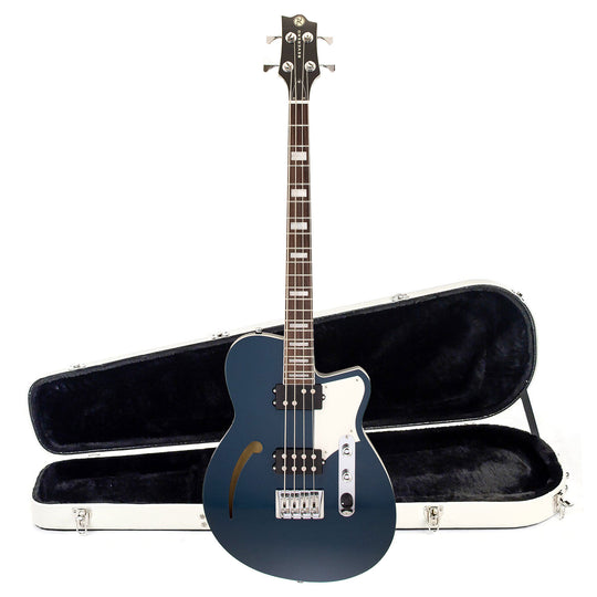 Reverend Dub King Bass Guitar High Tide Blue and Teardrop Two Tone Case Bundle Bass Guitars