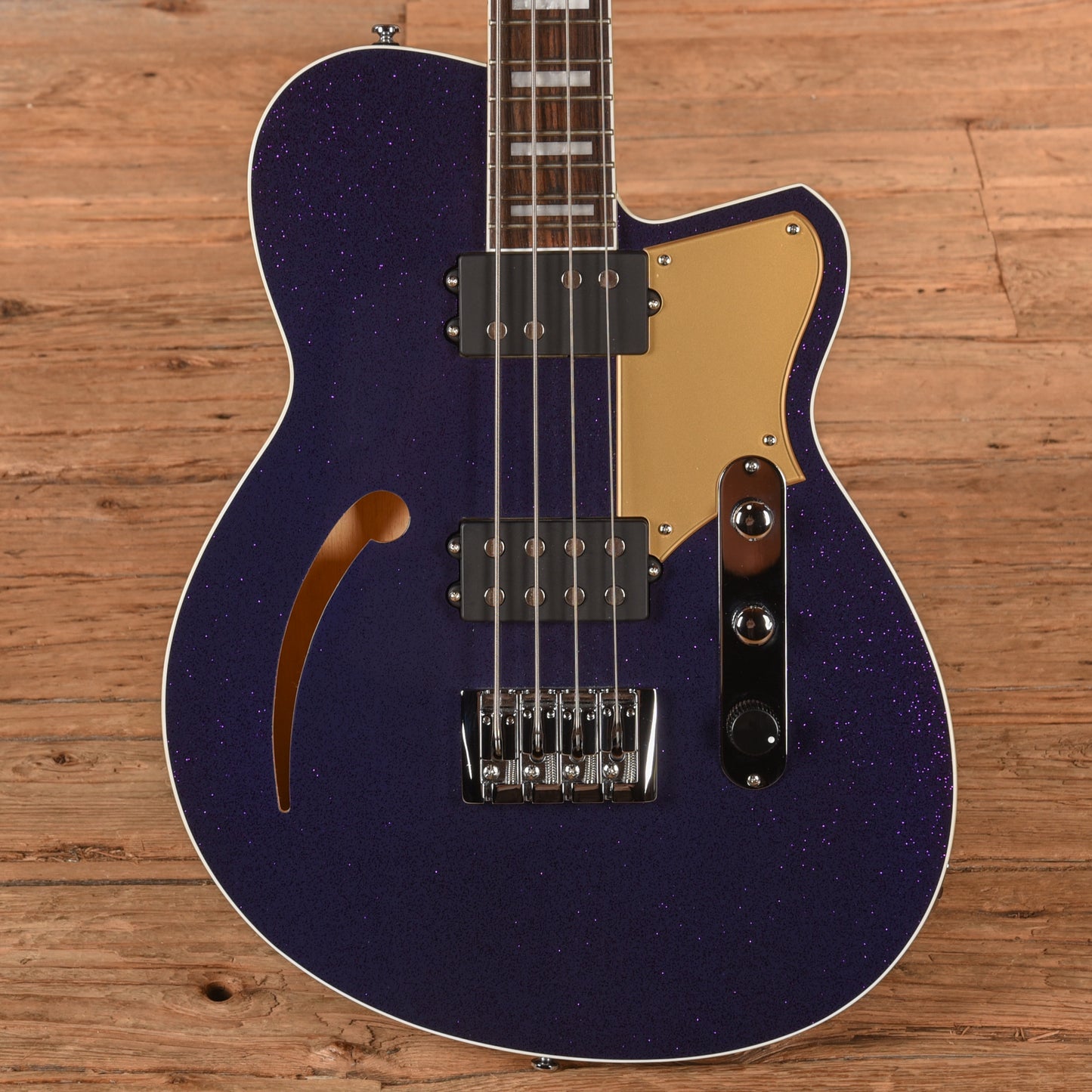 Reverend Linh Le Signature Lil LinhBacker Purple Sparkle Bass Guitars