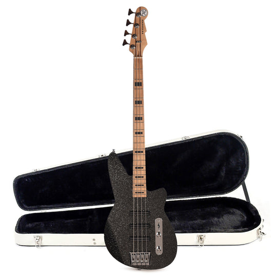 Reverend Triad Bass Guitar Black Sparkle and Teardrop Two Tone Case Bundle Bass Guitars