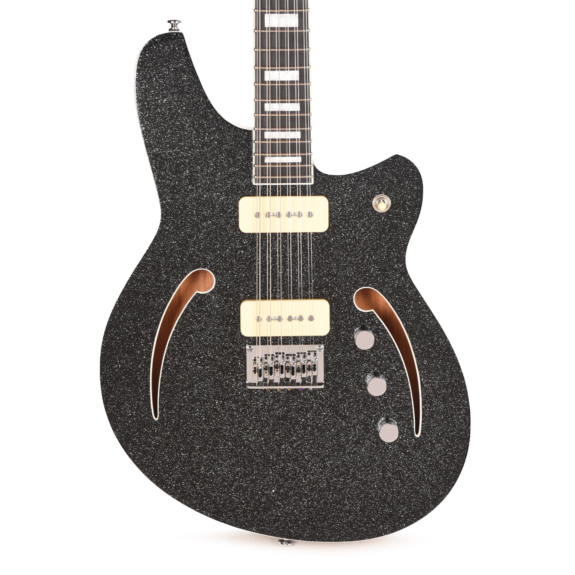 Reverend Airwave 12-String Electric Guitar Black Sparkle Electric Guitars