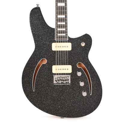 Reverend Airwave 12-String Electric Guitar Black Sparkle Electric Guitars