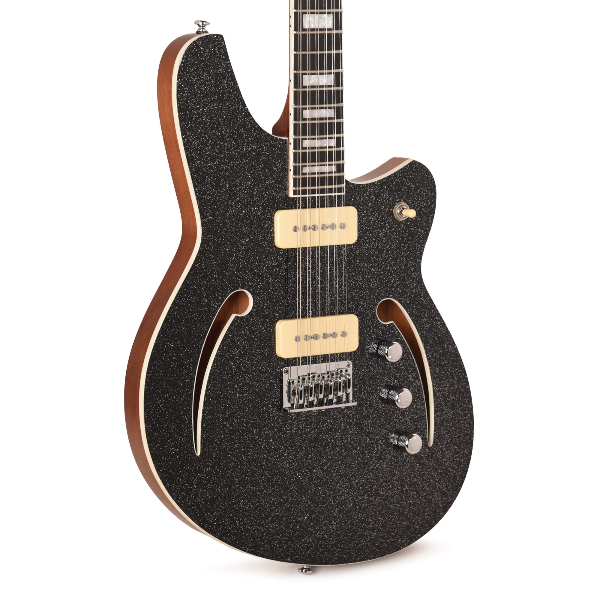 Reverend Airwave 12-String Electric Guitar Black Sparkle – Chicago