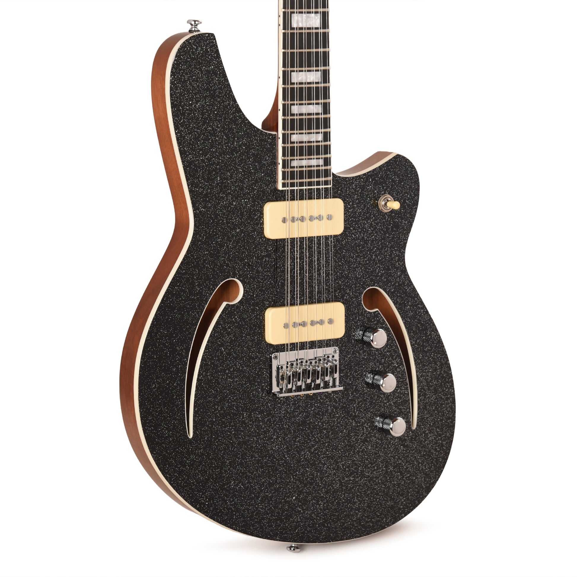 Reverend Airwave 12-String Electric Guitar Black Sparkle Electric Guitars