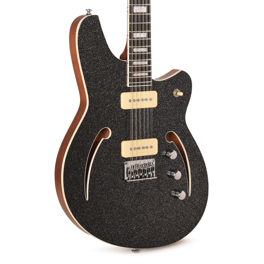 Reverend Airwave 12-String Electric Guitar Black Sparkle Electric Guitars