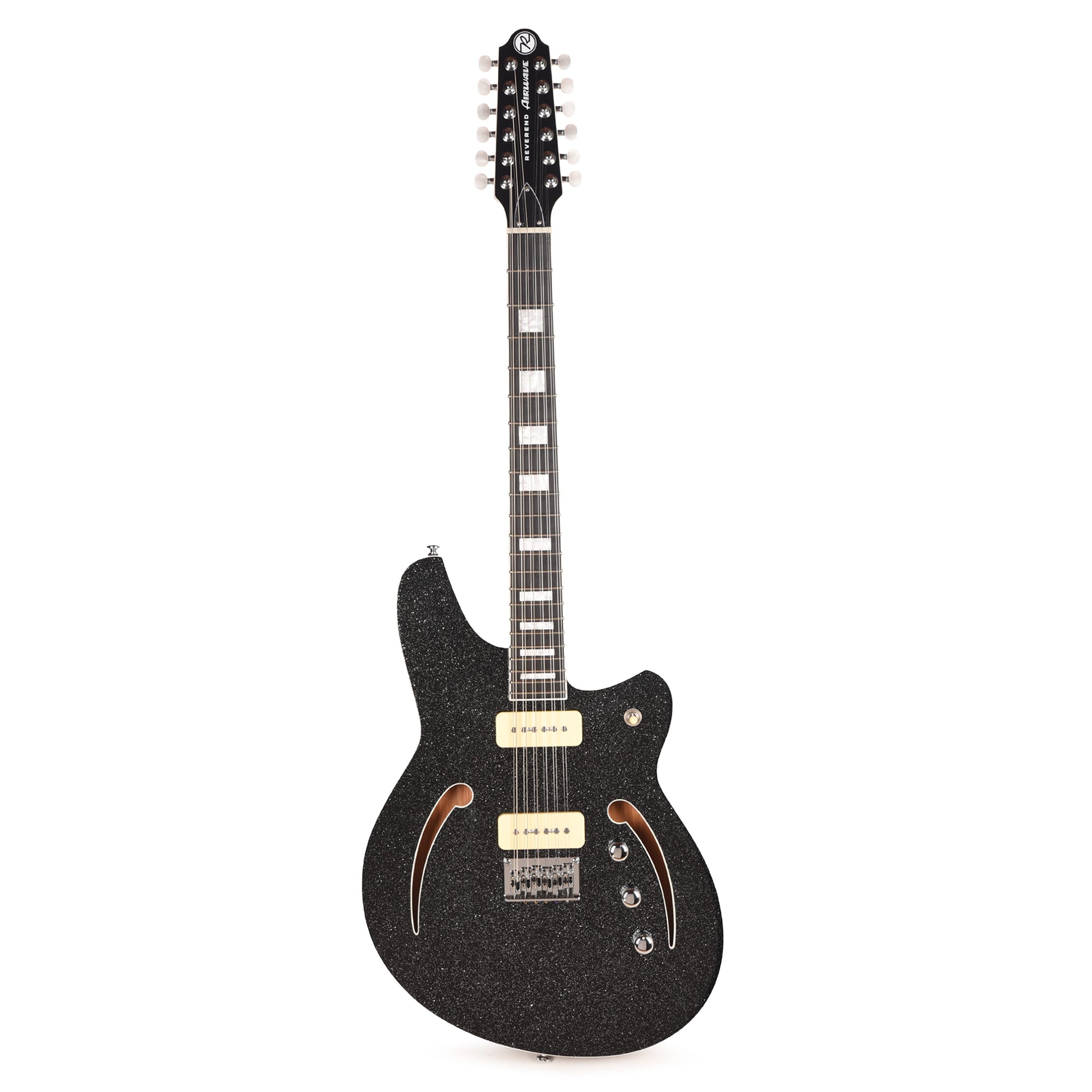 Reverend Airwave 12-String Electric Guitar Black Sparkle Electric Guitars