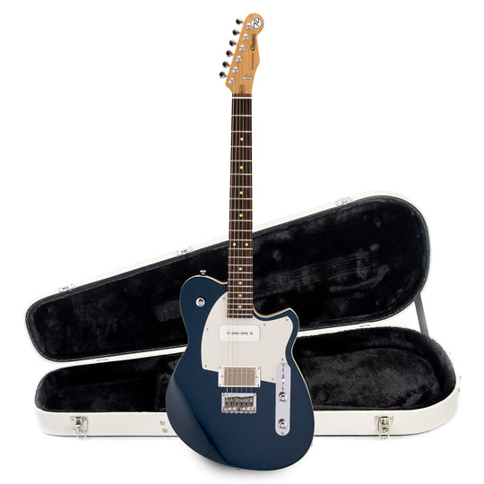 Reverend Charger H90 Electric Guitar High Tide Blue and Teardrop Two Tone Case Bundle Electric Guitars