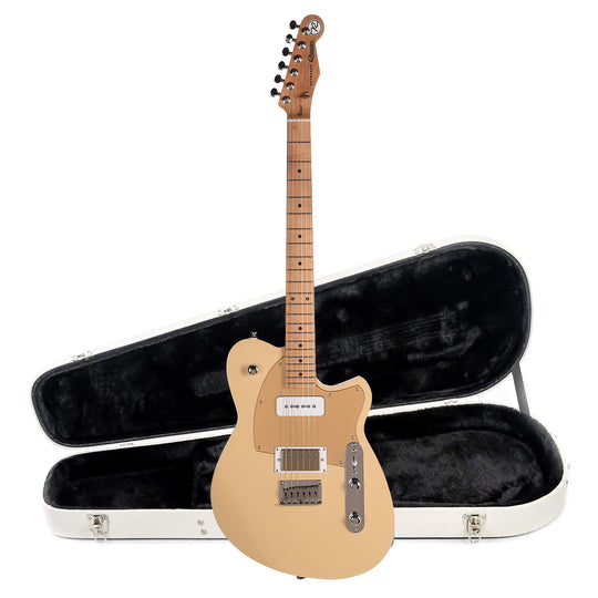 Reverend Charger H90 Electric Guitar Sandstone and Teardrop Two Tone Case Bundle Electric Guitars