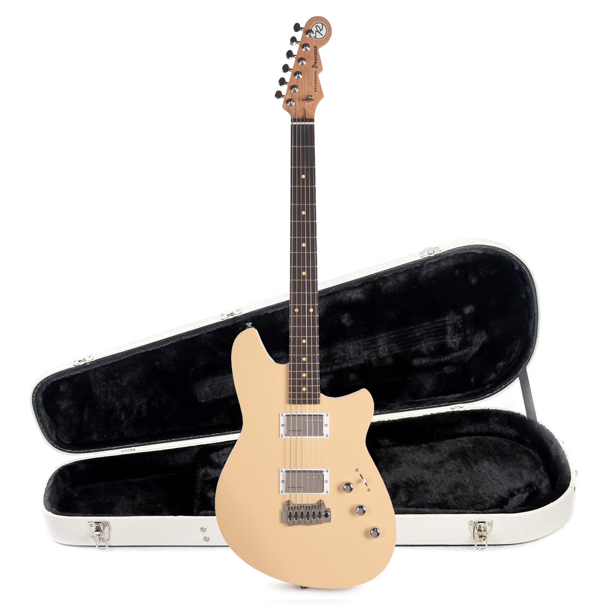 Reverend Descent Baritone Electric Guitar w/ Wilkinson Sandstone and Teardrop Two Tone Case Bundle Electric Guitars