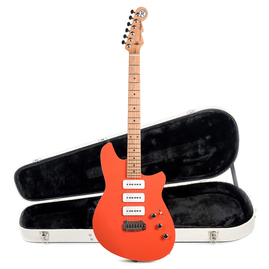 Reverend Kingbolt 390 Electric Guitar Feisty Red and Teardrop Two Tone Case Bundle Electric Guitars
