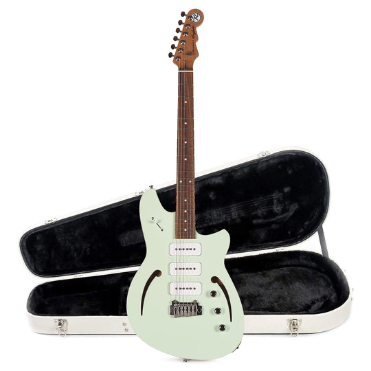Reverend Kingbolt Air 390 Electric Guitar Iconic Blue and Teardrop Two Tone Case Bundle Electric Guitars