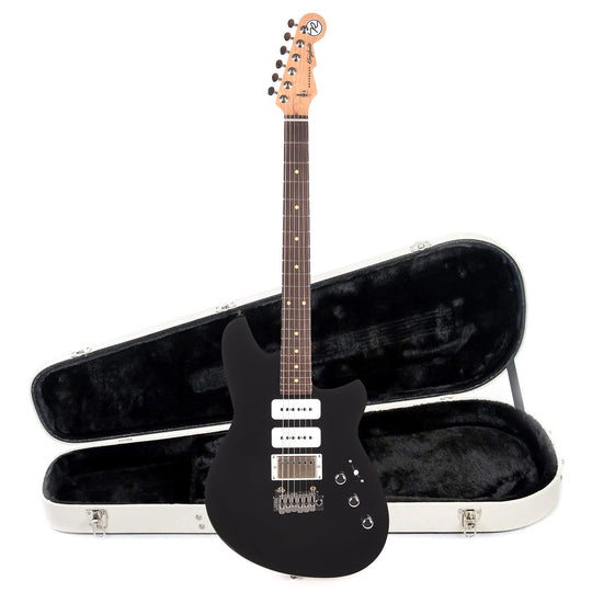 Reverend Kingbolt H290 Electric Guitar Midnight Black and Teardrop Two Tone Case Bundle Electric Guitars