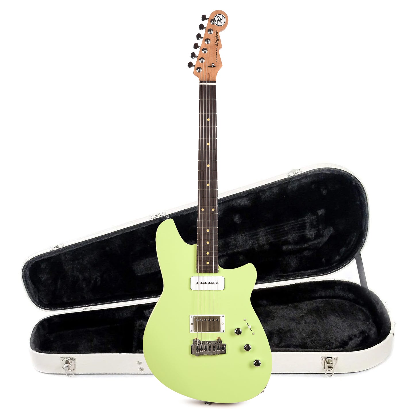 Reverend Kingbolt H90 Electric Guitar Citrus Cream and Teardrop Two Tone Case Bundle Electric Guitars
