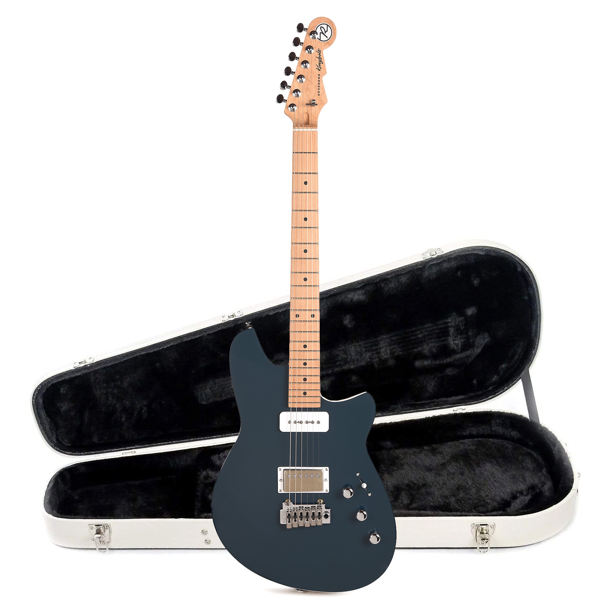 Reverend Kingbolt H90 Electric Guitar High Tide Blue and Teardrop Two Tone Case Bundle Electric Guitars