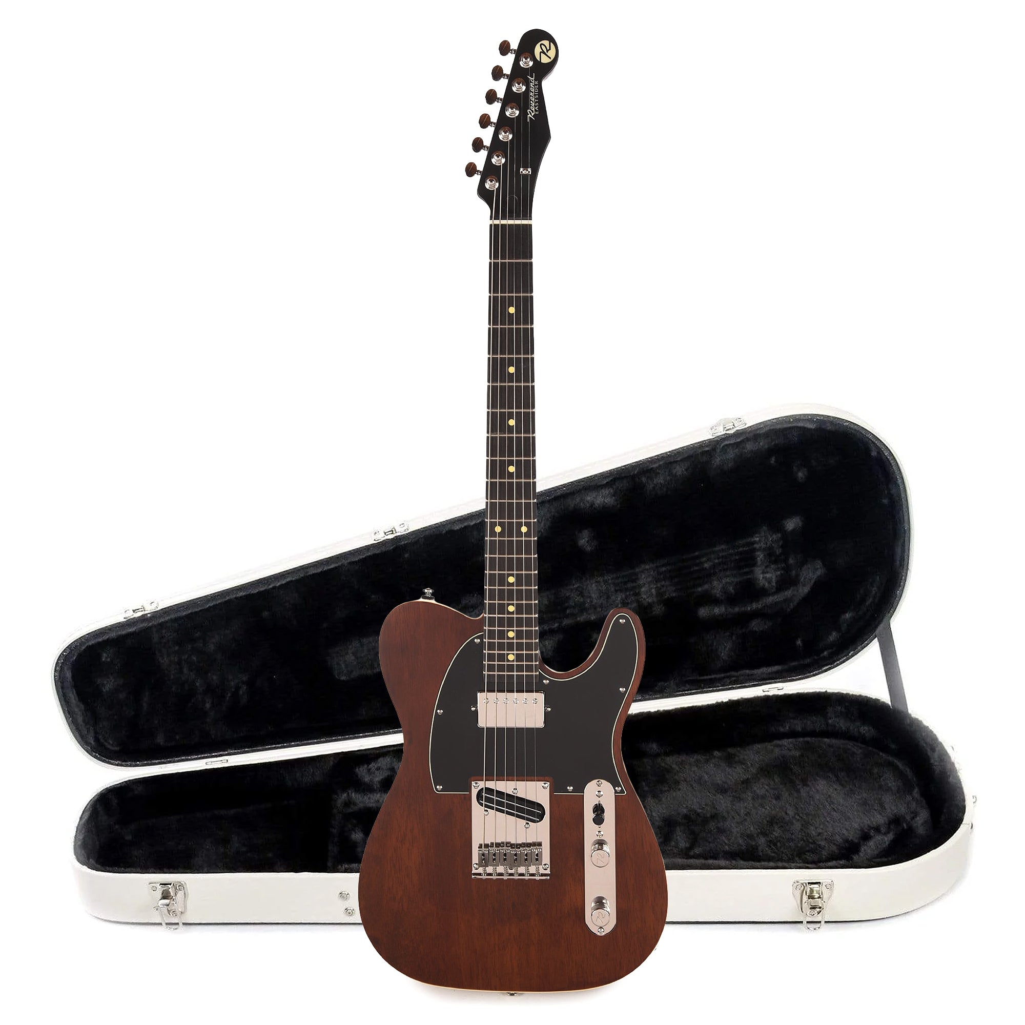 Reverend Pete Anderson Eastsider Custom Electric Guitar Dark Violin Brown and Teardrop Two Tone Case Bundle Electric Guitars