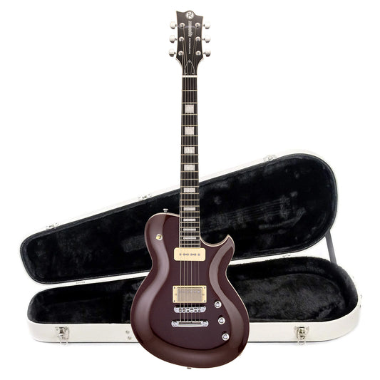 Reverend Roundhouse H90 Electric Guitar Metallic Bronze and Teardrop Two Tone Case Bundle Electric Guitars