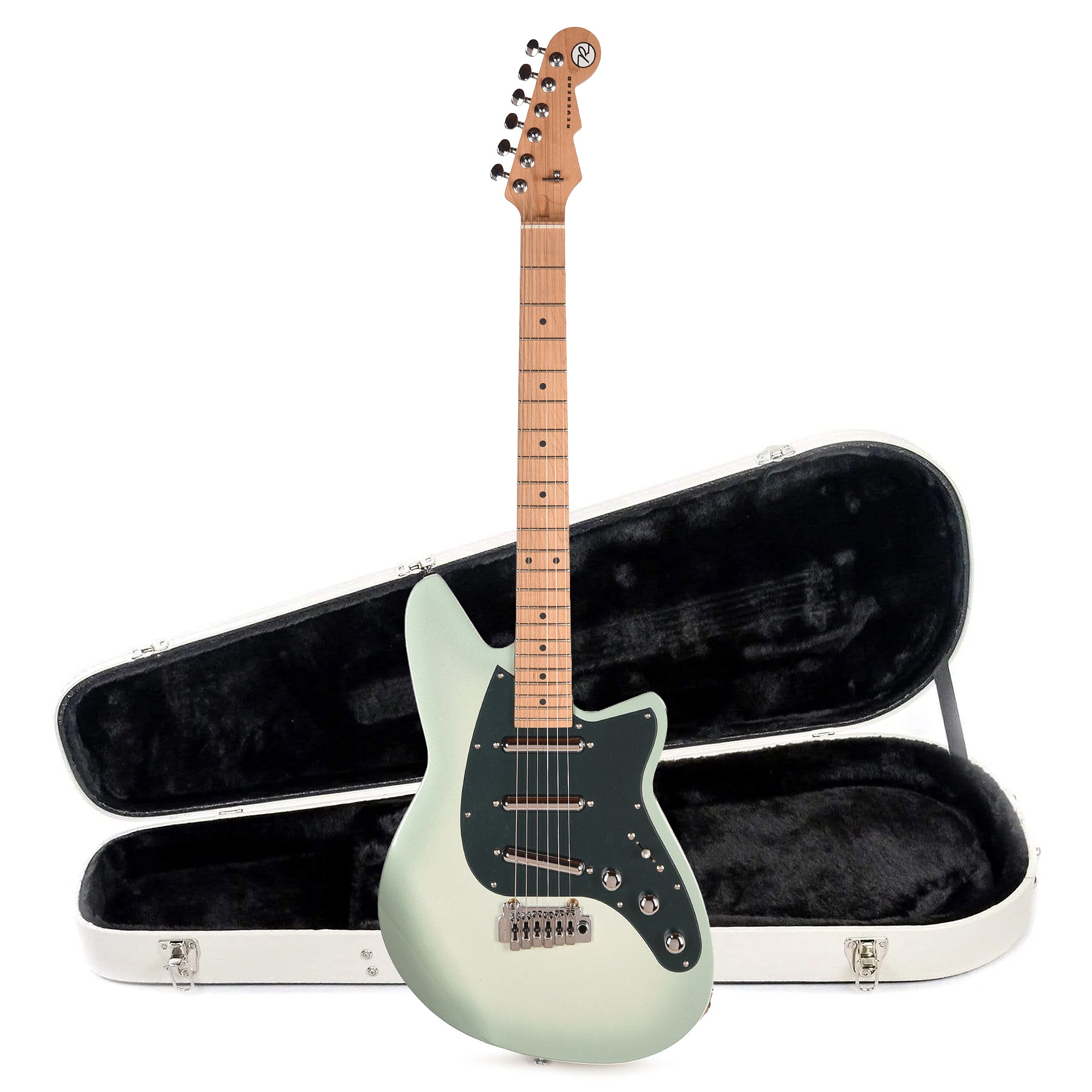 Reverend SPY Electric Guitar Alpine Pearl and Teardrop Two Tone Case Bundle Electric Guitars