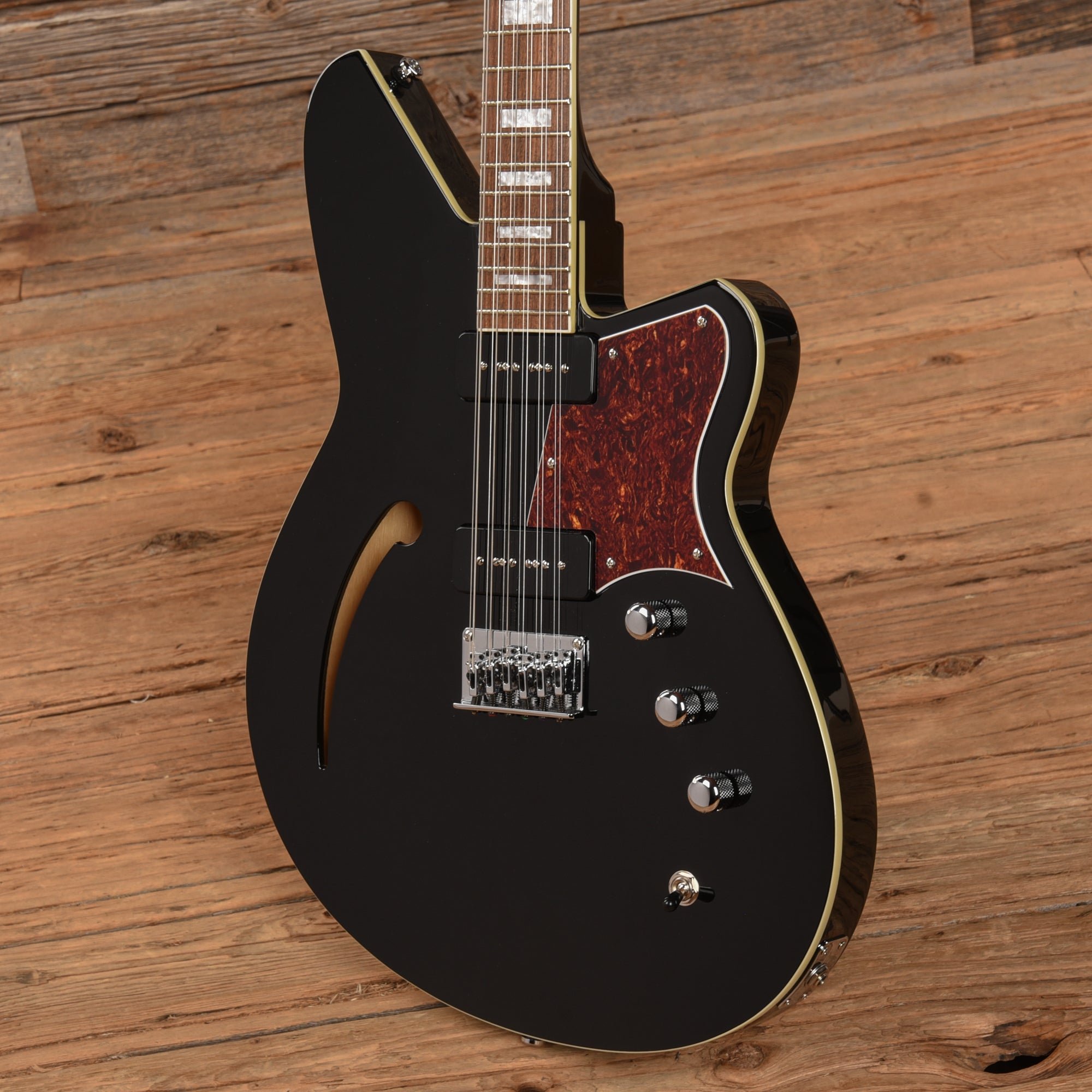 Reverend Airwave 12-String Black Electric Guitars / Semi-Hollow