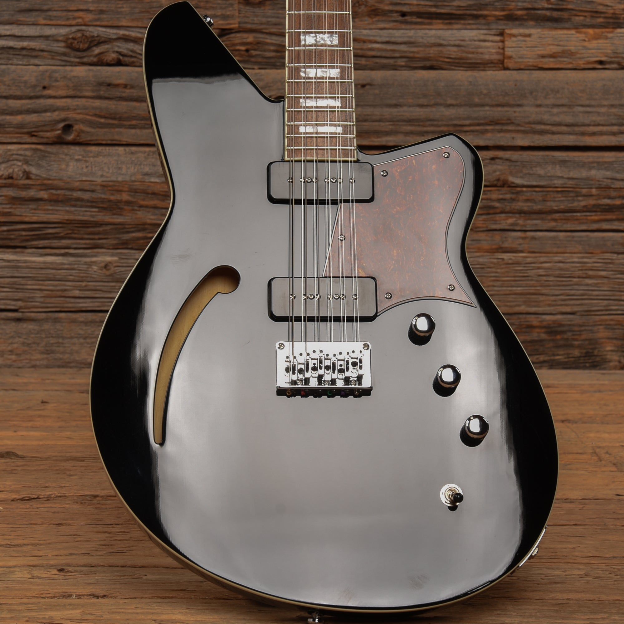 Reverend Airwave 12-String Black Electric Guitars / Semi-Hollow
