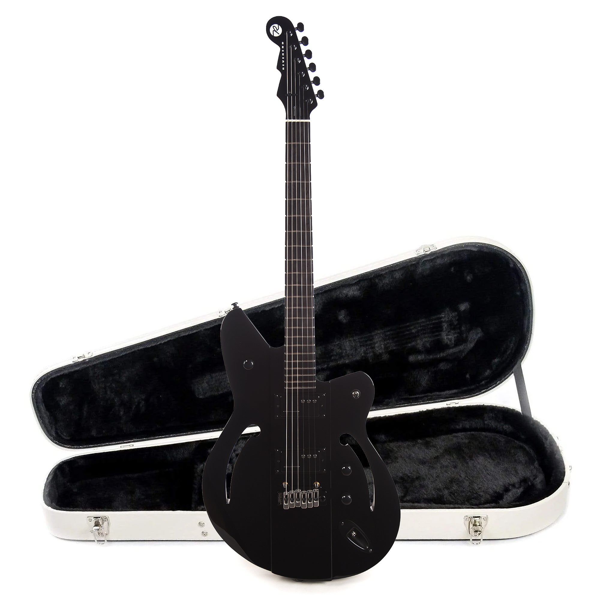 Reverend Air Sonic W Blackout Edition Hardshell Case Bundle Electric Guitars / Solid Body