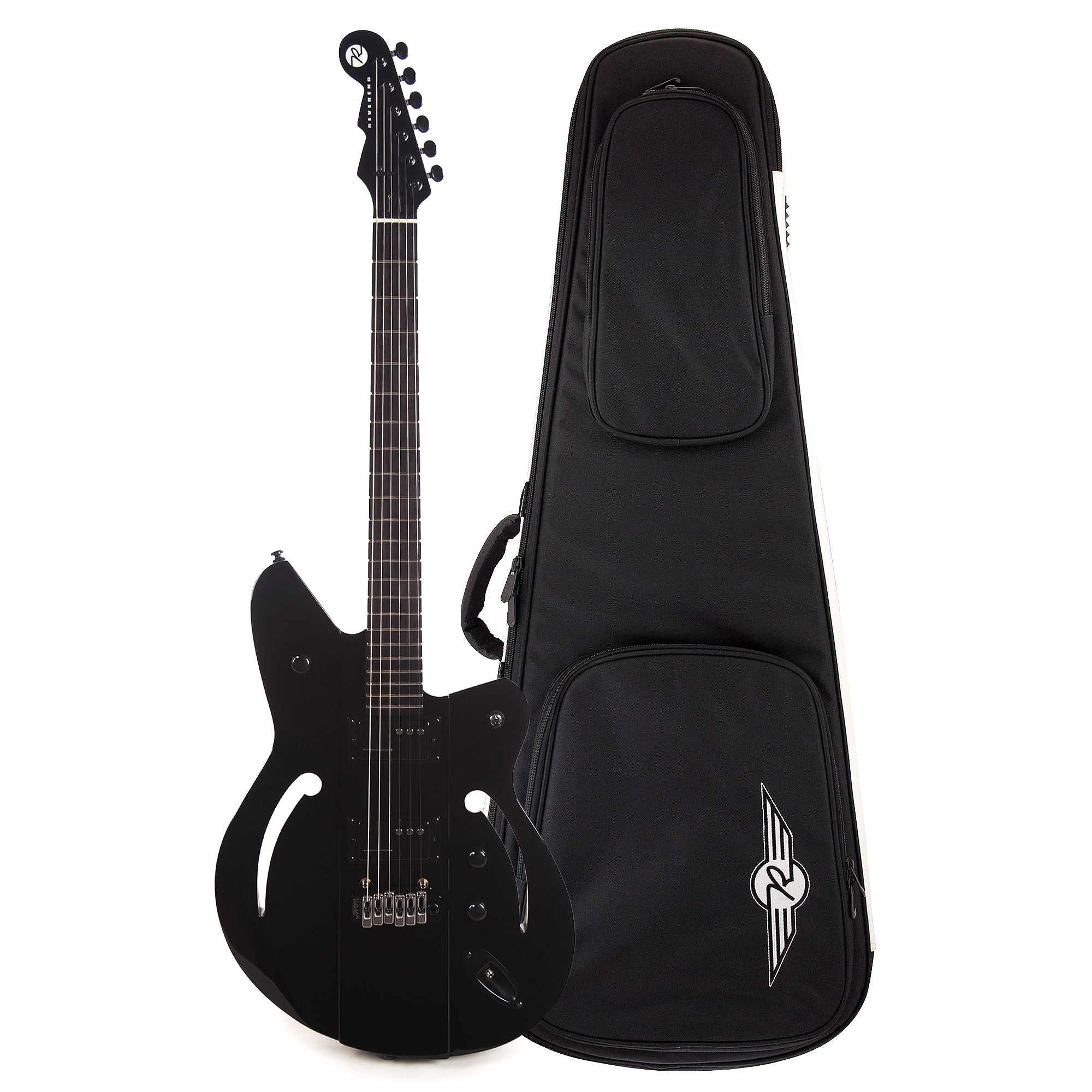 Reverend Air Sonic W Blackout Edition Soft Case Bundle Electric Guitars / Solid Body