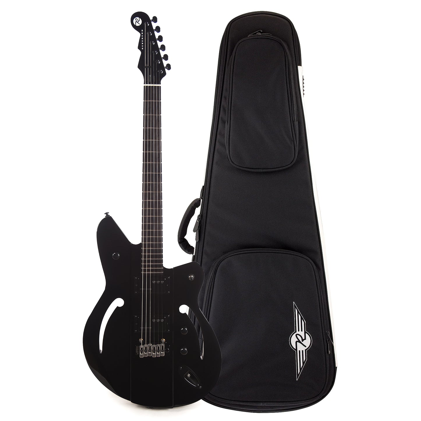 Reverend Air Sonic W Blackout Edition Soft Case Bundle Electric Guitars / Solid Body