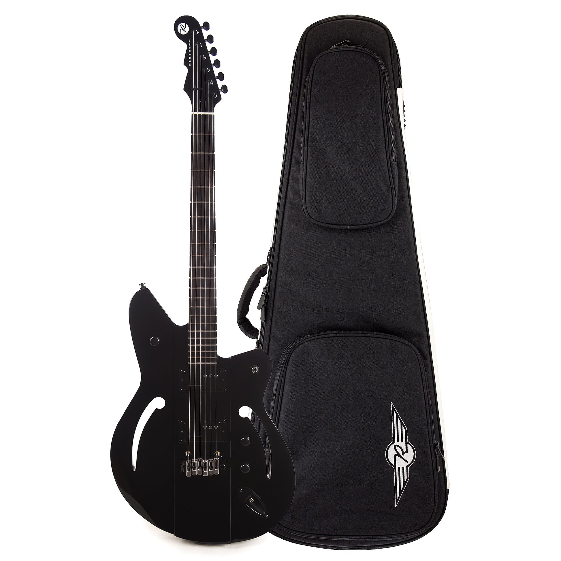 Reverend Air Sonic W Blackout Edition Soft Case Bundle Electric Guitars / Solid Body